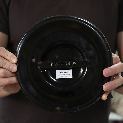 Upcyklovaná ručne maľovaná pokrievka Sliepka