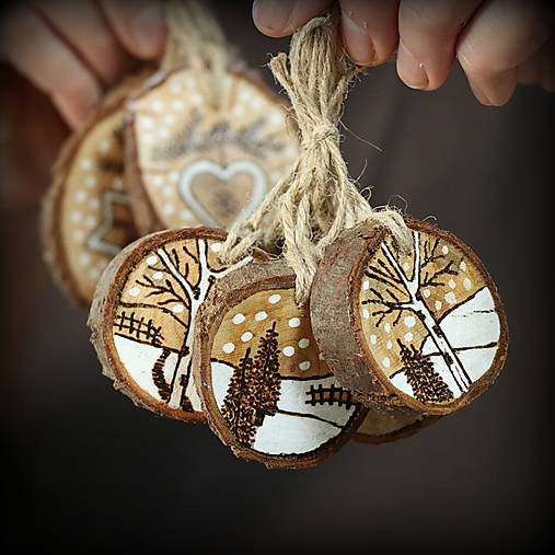 Vianočné ozdoby drevené krúžky