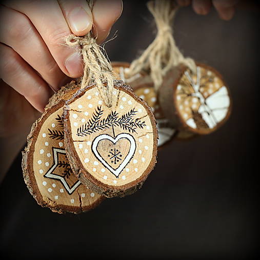 Vianočné ozdoby drevené krúžky