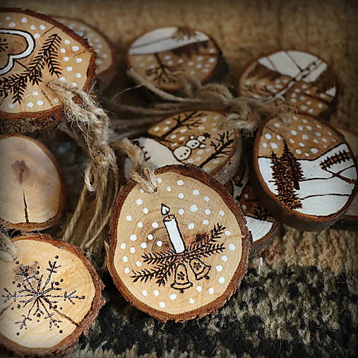 Vianočné ozdoby drevené krúžky