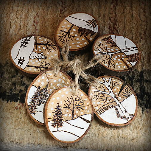 Vianočné ozdoby drevené krúžky