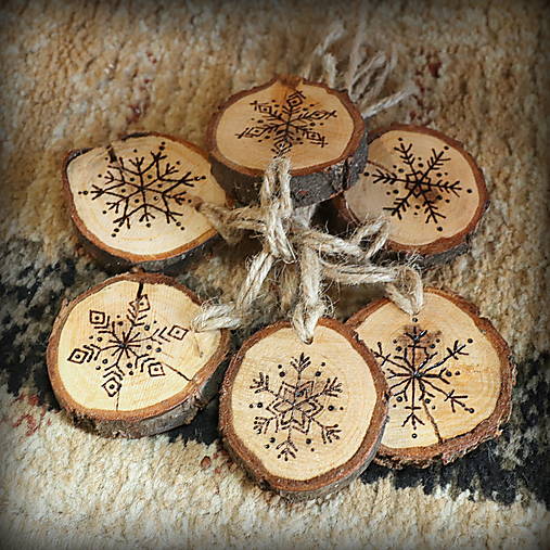 Vianočné ozdoby drevené krúžky