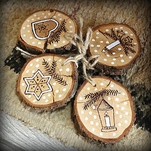 Vianočné ozdoby drevené krúžky