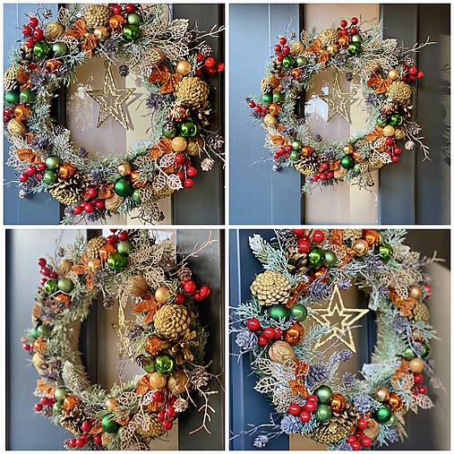 Vianočný veniec na dvere vianočná dekorácia Venček
