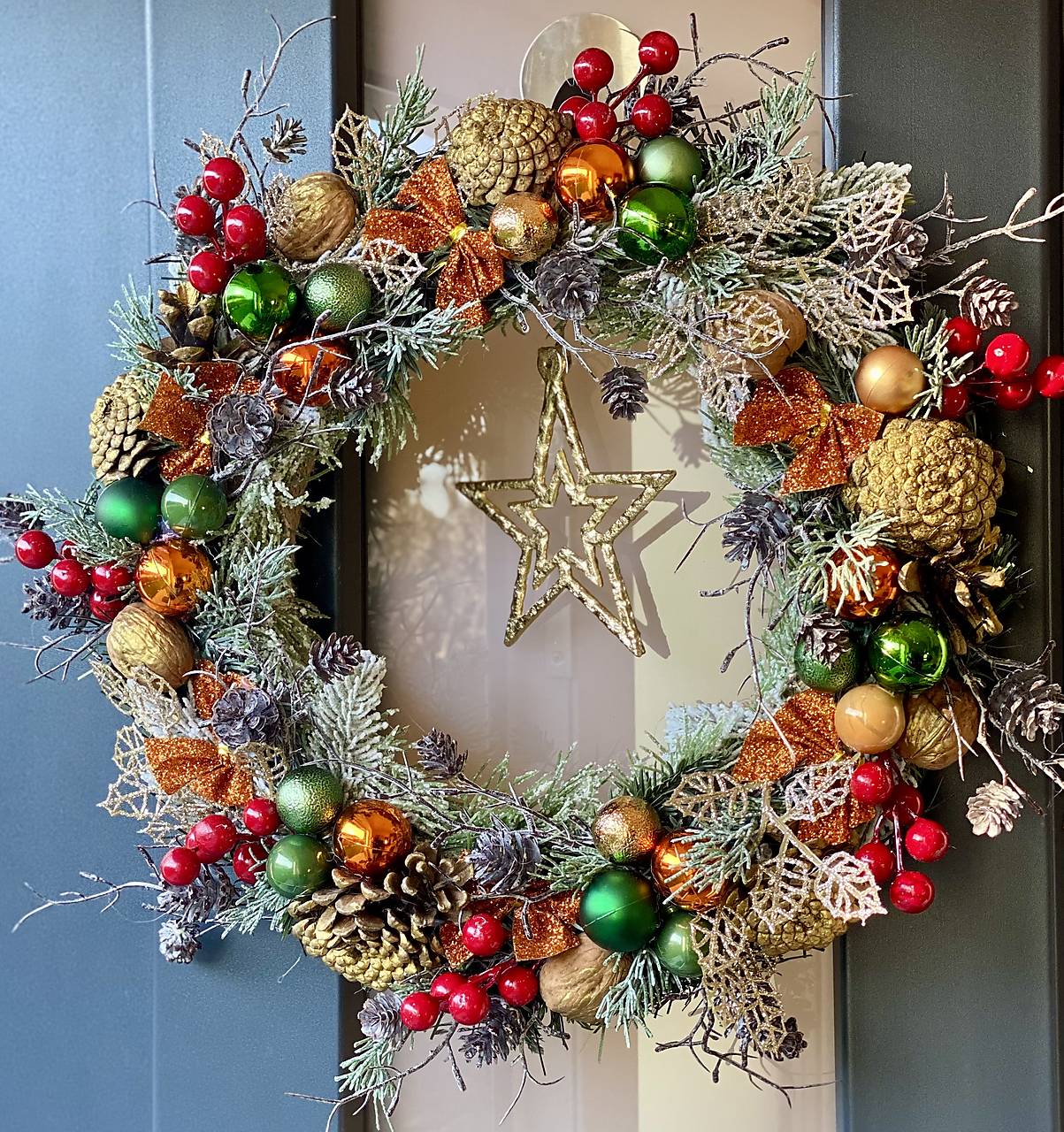 Vianočný veniec na dvere vianočná dekorácia Venček