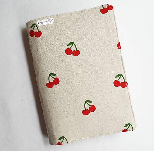 Papiernictvo - Obal na knihu nastaviteľný - Čerešne (režný) - 17972834_