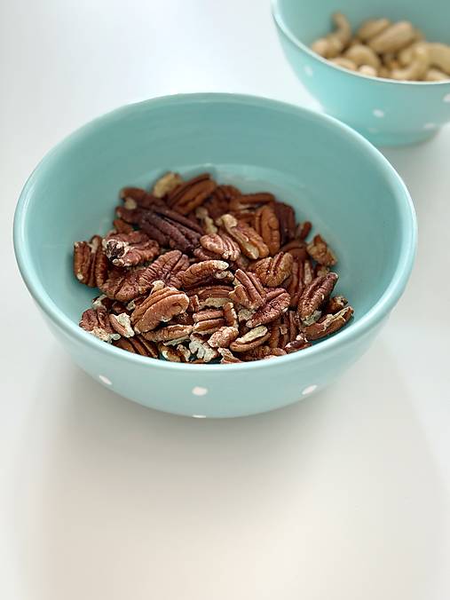 Nádoby - Mentolová müsli miska s bodkami - 17972832_