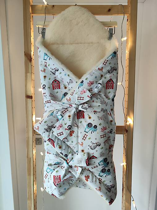 Detský textil - Zavinovačka klasická pre bábätka/ miminká 100% Merino Top Super wash Natural Farma - 17973550_