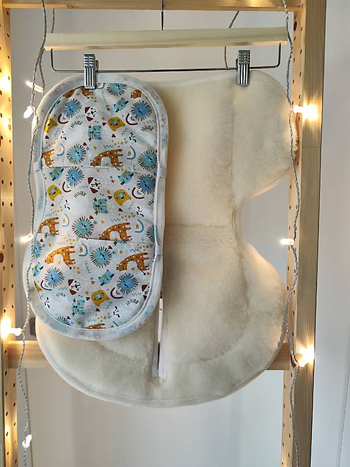 Detský textil - Vlnienka podložka do autosedačky 0+  Nuna Arra  Flex 100% Merino top super wash Natural  Zvieratá Zirafka - 17974929_