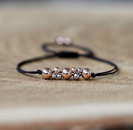 Náramky - Minimalistický náramok na objednávku  (Čierna) - 17972787_