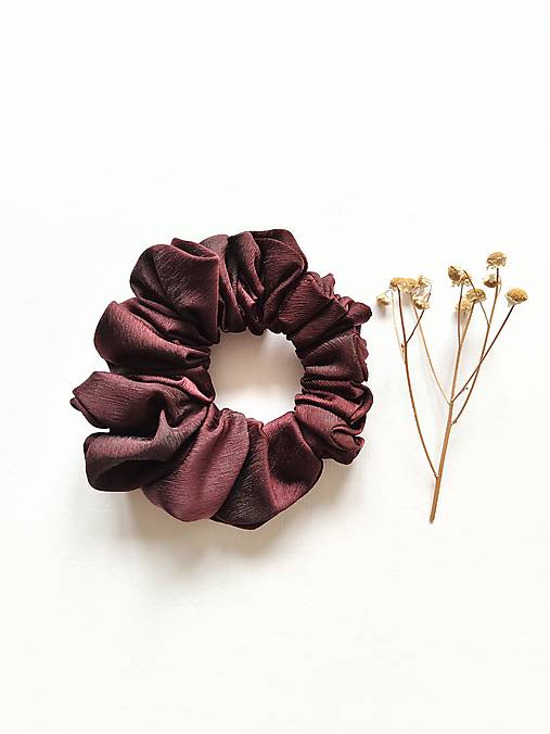 Basic MAXI scrunchie (Hnedá metalická)
