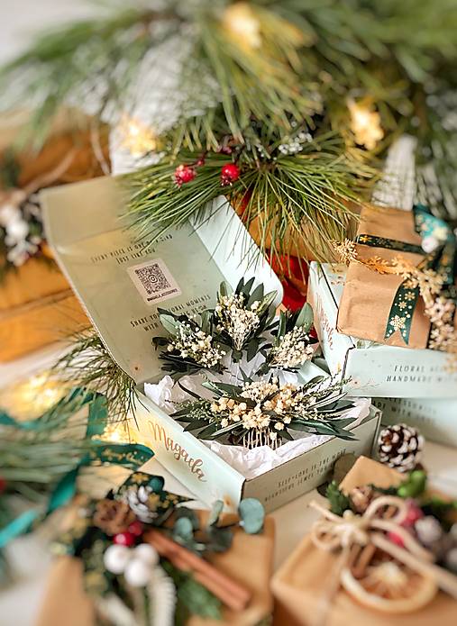 Darčekový box "nadýchnuť sa rána" - hrebienok a set vláseniek