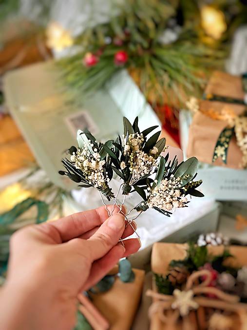 Darčekový box "nadýchnuť sa rána" - hrebienok a set vláseniek