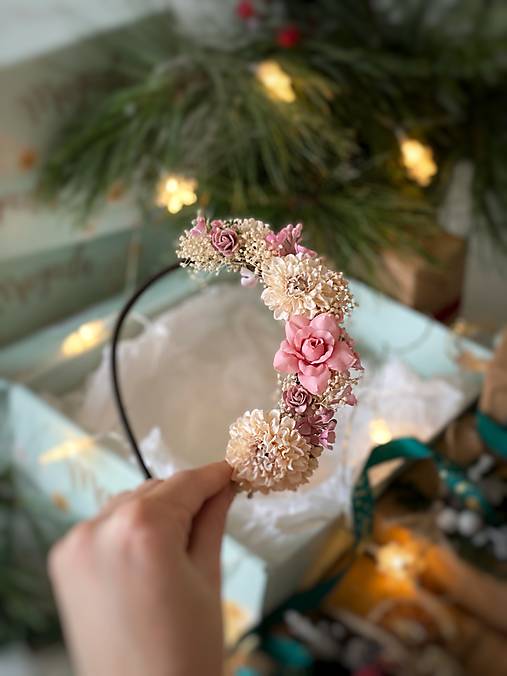 Darčekový box "sladká romanca " -  čelenka, náušnice a set vláseniek