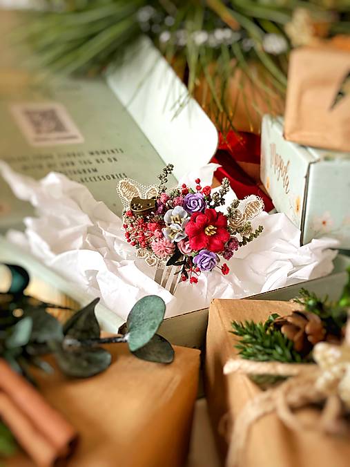 Darčekový box "malá víla " - gumička do vlasov, sponka a pukačka