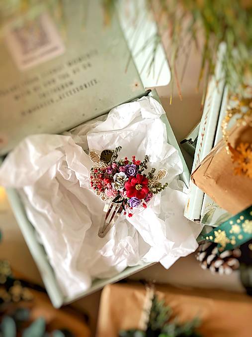 Darčekový box "malá víla " - gumička do vlasov, sponka a pukačka