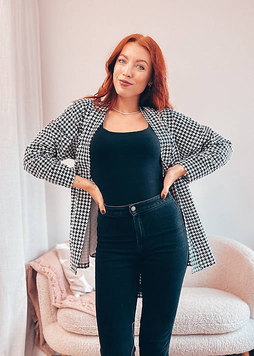 Kimoná - Kimono BETHANY z teplákoviny s dlhými rukávmi (vzor) (L/XL) - 17975127_