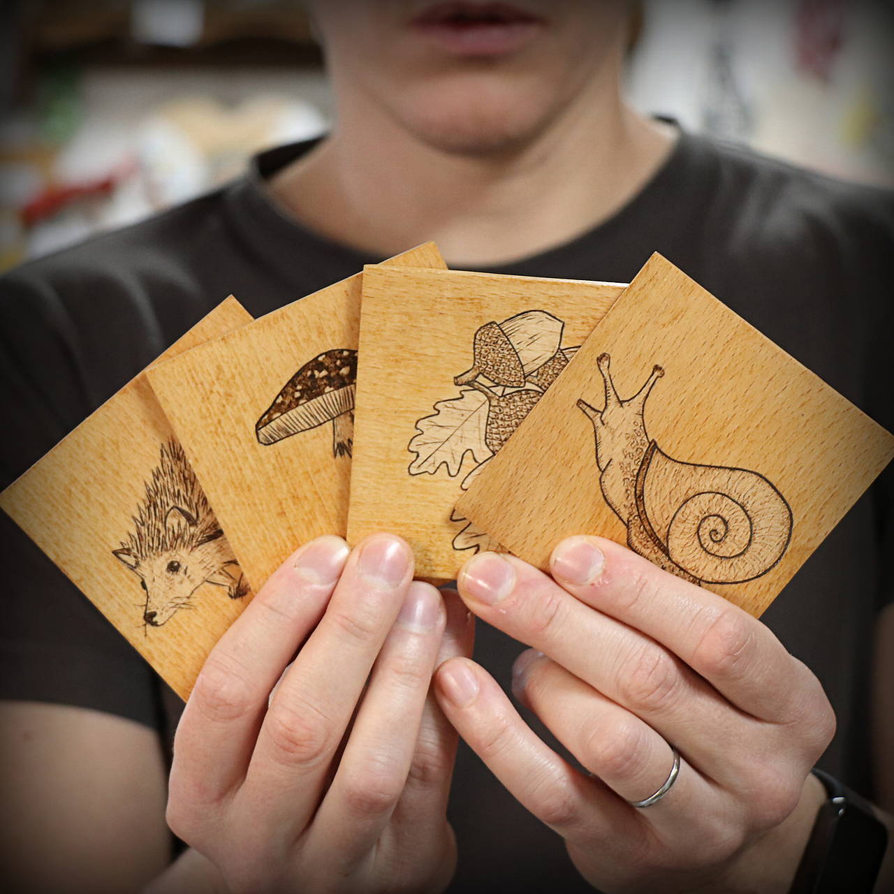 Set drevených podšálok od Pretvor