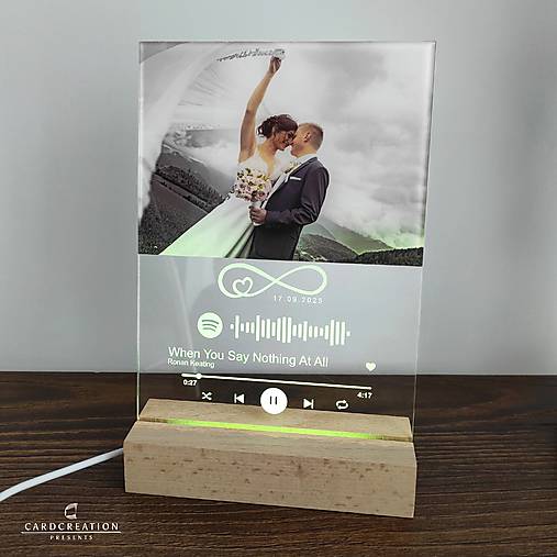 Svietiaca lampička spotify plaketka SL005