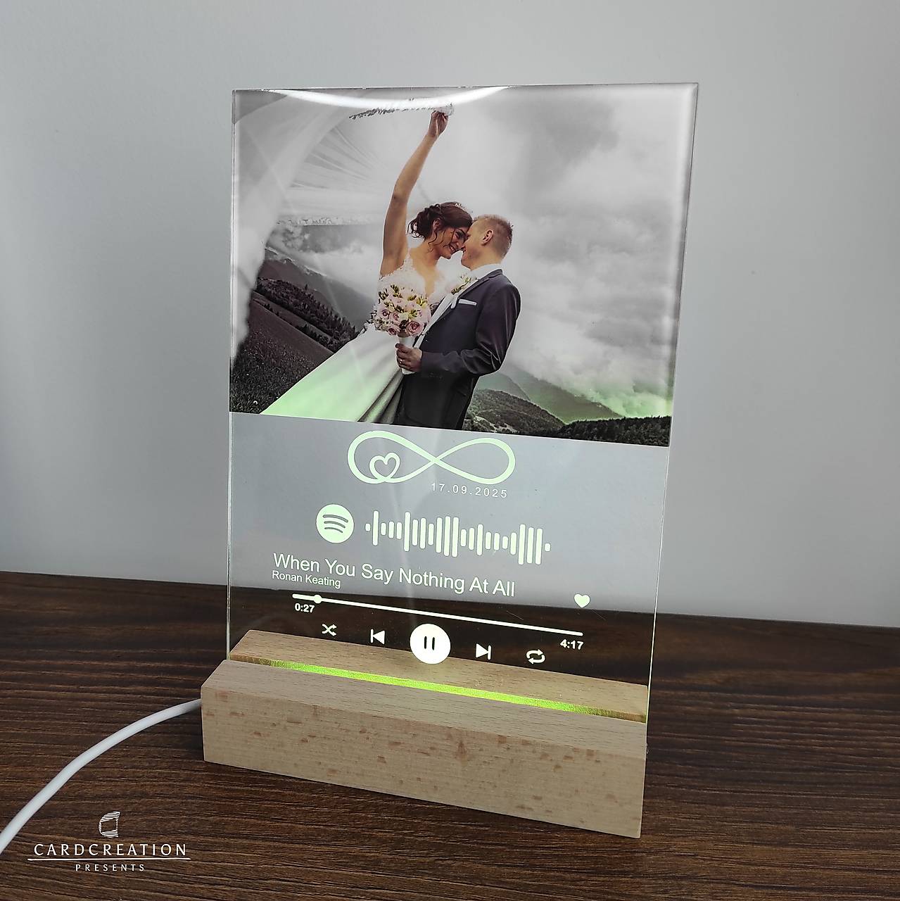 Svietiaca lampička spotify plaketka SL005