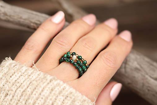 Prsteň malachit