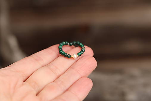 Prsteň malachit, perla