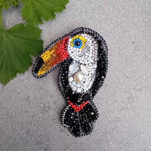 Brošne - Tukan exotický ... brož - 17976356_