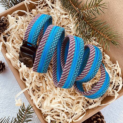 Pánske doplnky - Opasok z horolezeckého lana / modrý N.7 - 17975830_