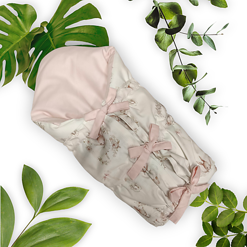 Detský textil - Zavinovačka s troma úväzmi ružové baletky zajačiky - 17976154_