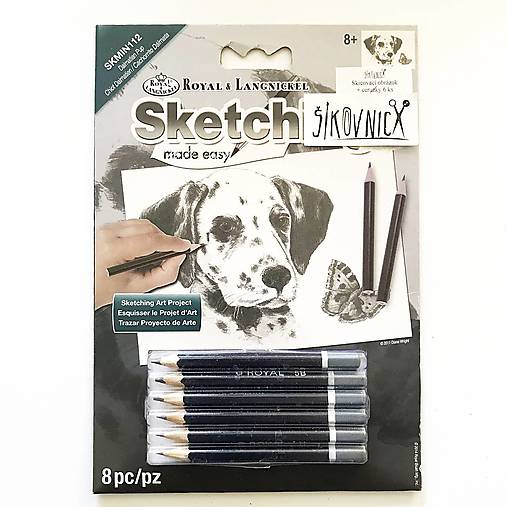 - 50% sada na skicovanie, dalmatínec s motýľom, pôvod.cena 5,90€