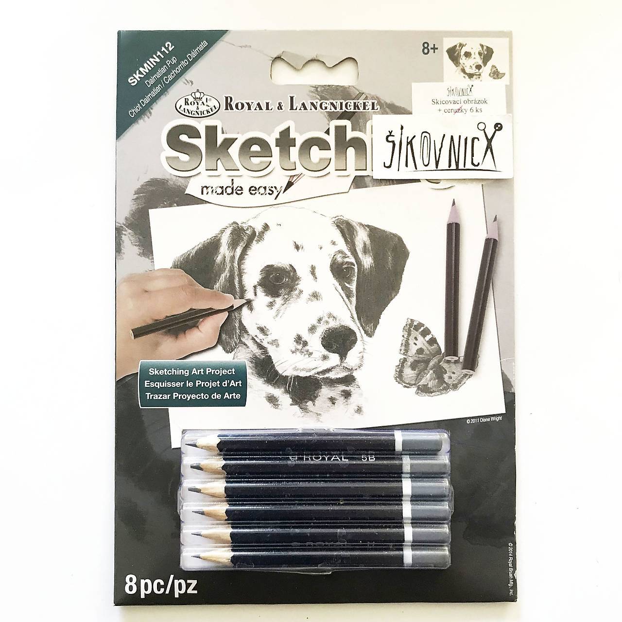 - 50% sada na skicovanie, dalmatínec s motýľom, pôvod.cena 5,90€