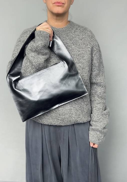 Kabelky - .Casual Graphite mini kožená kabelka - 17977261_