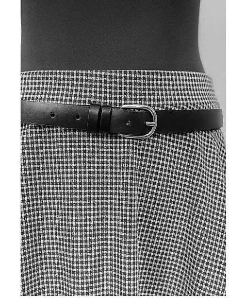 Opasky - Minimal Black - úzký kožený opasek - 17977826_