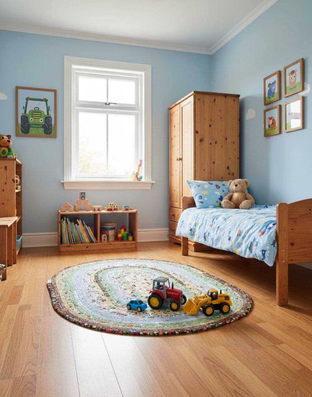 Farebný koberec do detskej izby - Hra na farme