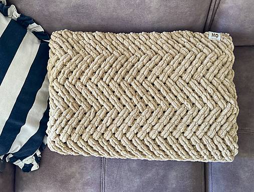 Úžitkový textil - MILKY CARAMEL puffy deka 110 × 150 cm - 17978316_