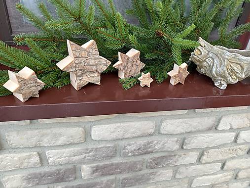 Dekorácie - Drevené hviezdy s kôrou - 17979952_