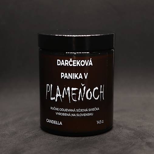 DARČEKOVÁ PANIKA V PLAMEŇOCH sójová sviečka