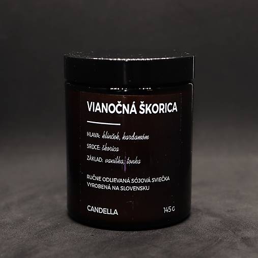 VIANOČNÁ ŠKORICA sójová sviečka