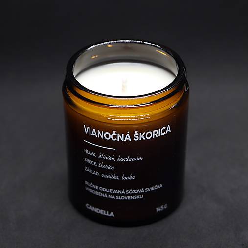 VIANOČNÁ ŠKORICA sójová sviečka