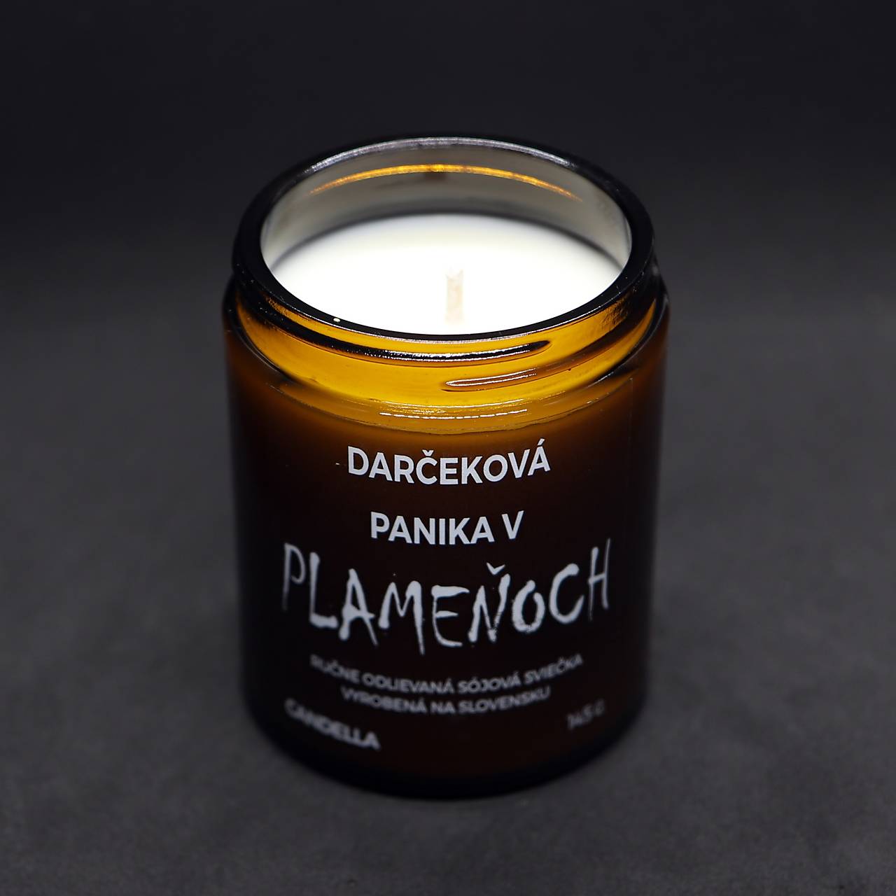 DARČEKOVÁ PANIKA V PLAMEŇOCH sójová sviečka