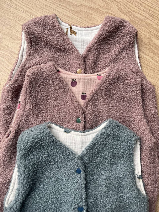 Detský textil - Teddy detská vesta modrá - 17979411_