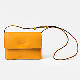 Kabelky - Dámská kožená crossbody kabelka | čierna (Žltá) - 17979717_