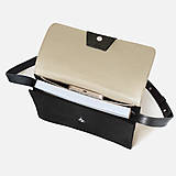 Kabelky - Dámská kožená crossbody kabelka | čierna (Žltá) - 17979859_