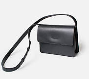 Kabelky - Dámská kožená crossbody kabelka | čierna (Žltá) - 17981229_