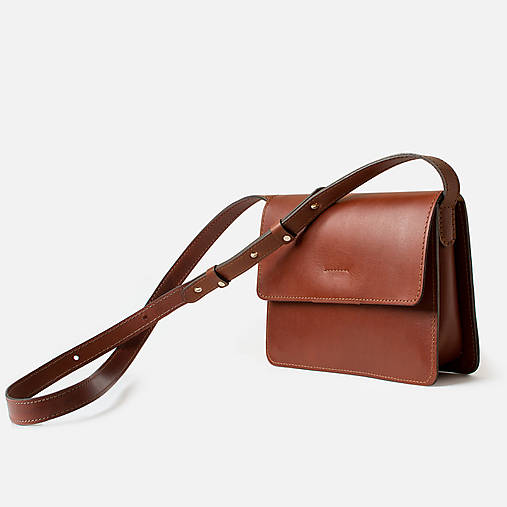Kabelky - Dámská kožená crossbody kabelka | čierna (Koňaková) - 17979669_