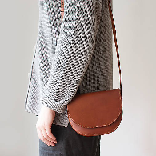Kabelky - Kožená kabelka SADDLE MINI | koňaková - 17980103_