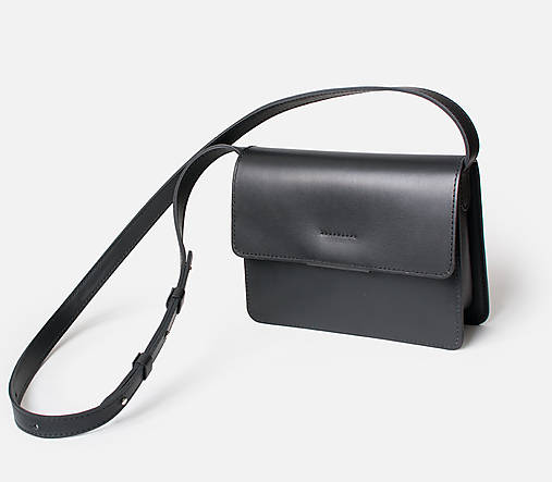 Kabelky - Dámská kožená crossbody kabelka | čierna (Čierna) - 17981229_