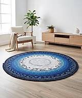 Úžitkový textil - Okrúhly bavlnený koberec – InkPerfect Indigo Edition / Round handmade cotton rug – InkPerfect Indigo Edition - 17980784_