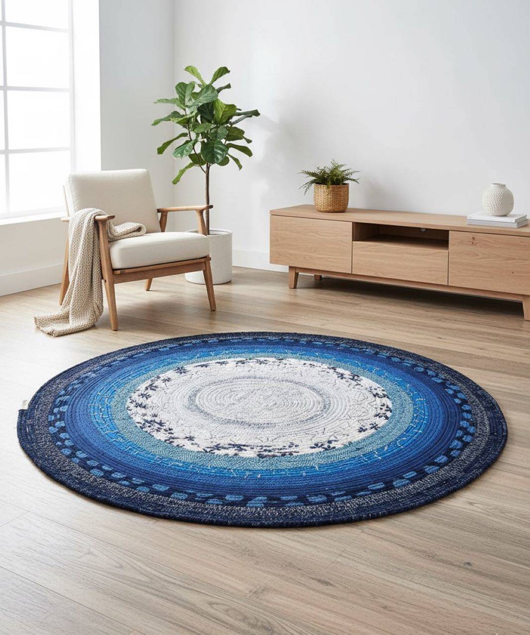 Okrúhly koberec do obývačky z kolekcie InkPerfect
