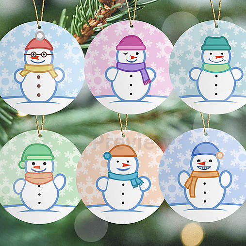 Dekorácie - Cute snowman - vianočná ozdoba - 17980378_